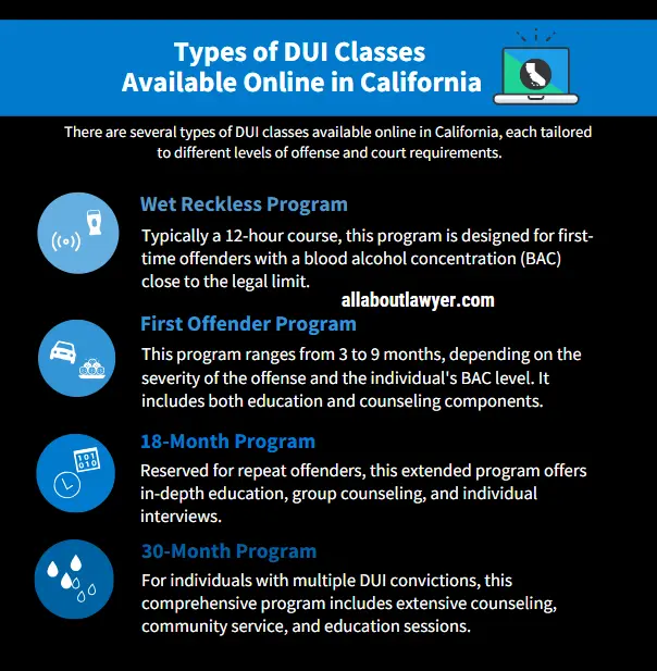 Types of DUI Classes Available Online in California