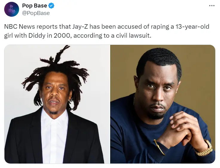 Jay-Z Accused in Civil Lawsuit Jay-Z and Sean 'Diddy' Combs Accused of Raping a 13-Year-Old