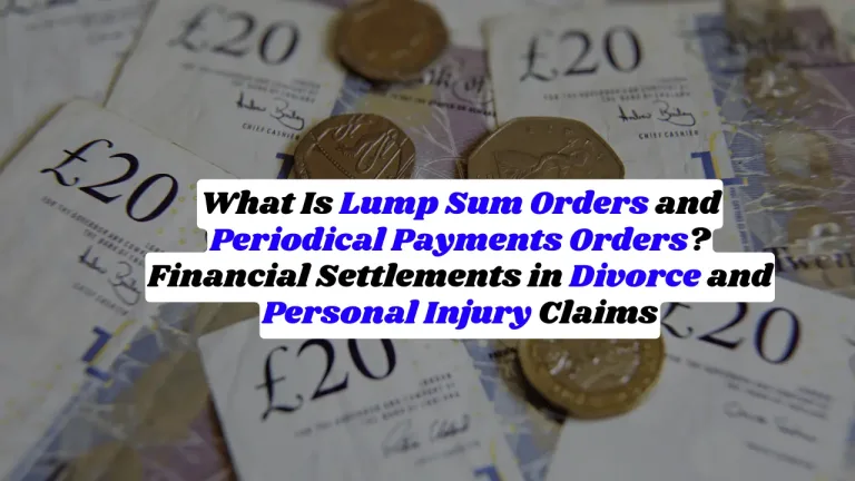 What Is Lump Sum Orders and Periodical Payments Orders? Financial Settlements in Divorce and Personal Injury Claims